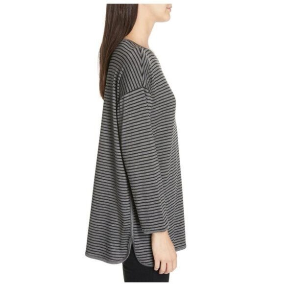 EILEEN FISHER Boat-neck Striped Top - XS - Picture 3 of 8